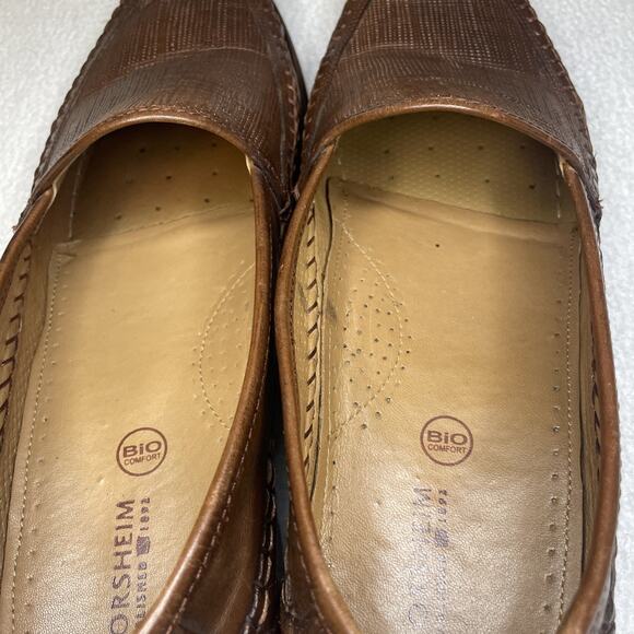 Florsheim Bio Comfort 12046 Men’s 11.5 D Brown Lizard Grain Leather Loafers Vtg main image 6